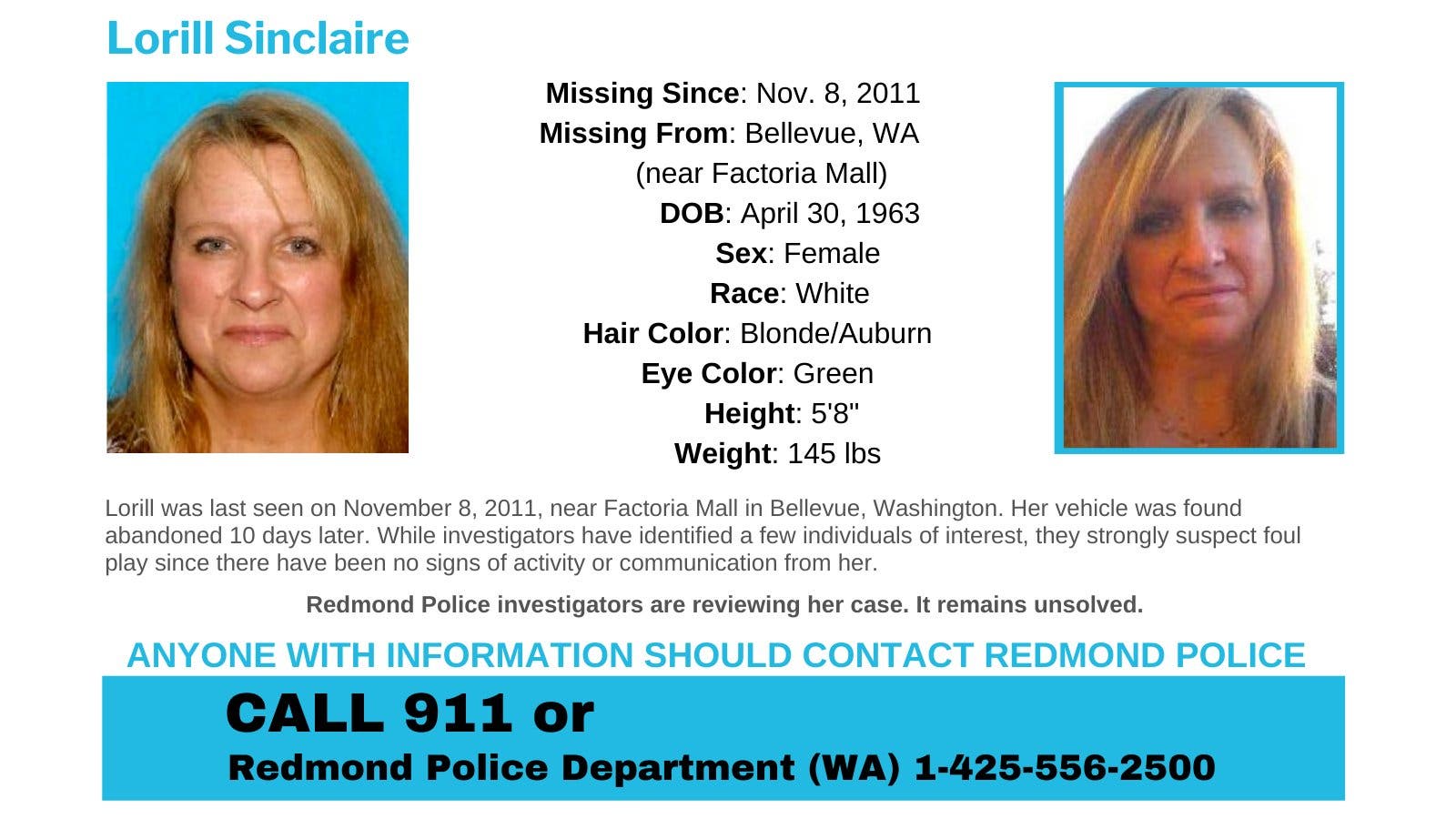 Redmond Police Reopen 2011 Cold Case