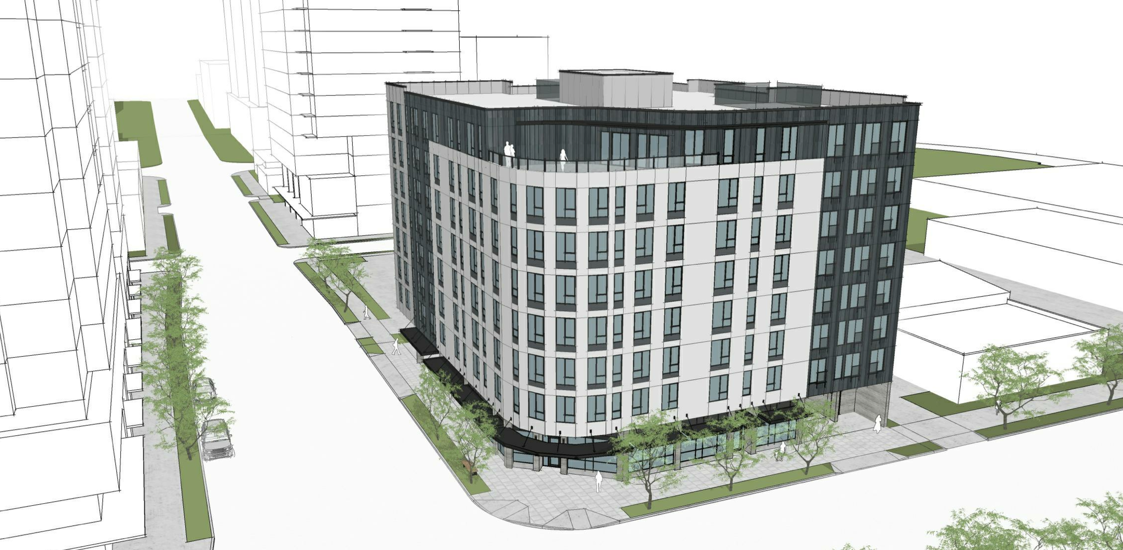 8-Story Apartment Building on NE 10th Street Seeks Design Review Approval