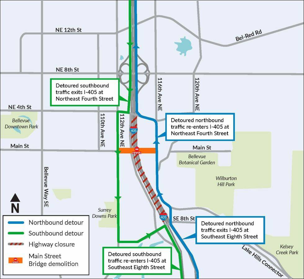 Full closure of I-405 set for Father’s Day weekend in Bellevue