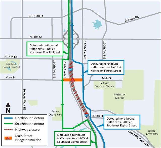 Full I-405 Closure Begins Friday Night In Downtown Bellevue